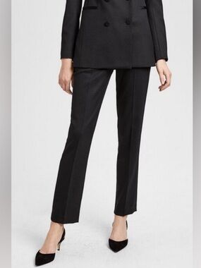 Theory Wool Blend Tux Pant Black 2 Office Formal